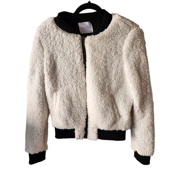 White Fawn Jackets & Blazers - White Fawn Cream Sherpa Bomber Jacket